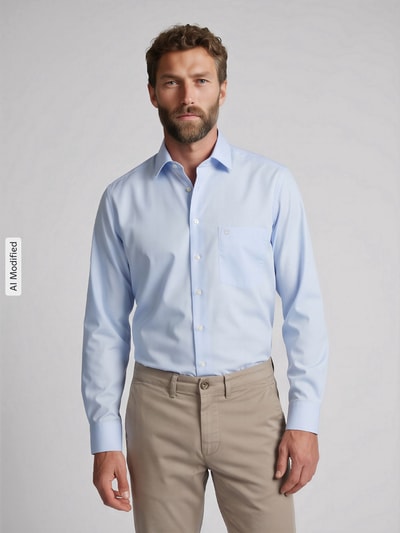 OLYMP Luxor Comfort Fit Businesshemd aus reiner Baumwolle  Bleu 4