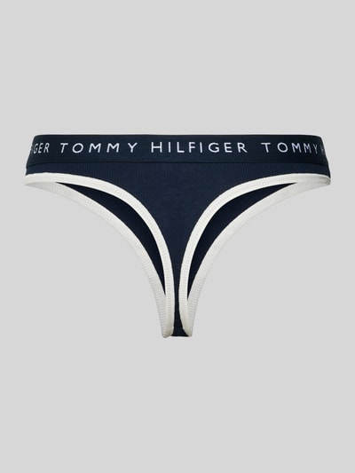 Produktfoto, String aus Baumwoll-Mix von TOMMY HILFIGER in Two-Tone-Optik mit Label-Patch, elastischer Logo-Bund, Feinripp-Struktur