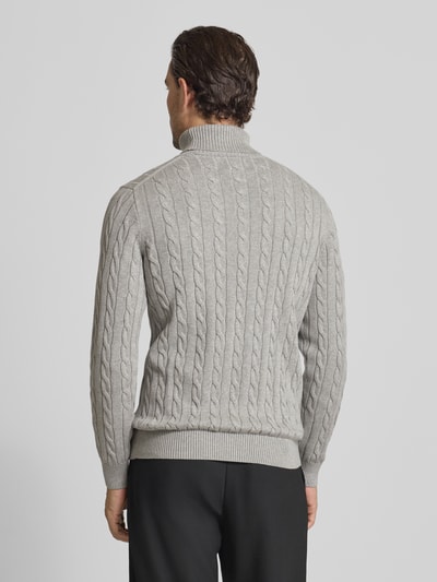 Gant Gebreide pullover met ribboorden Lichtgrijs - 5