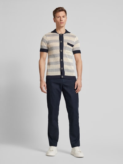 Tom Tailor Relaxed Fit Chino aus Leinen-Baumwoll-Mix Marine 1