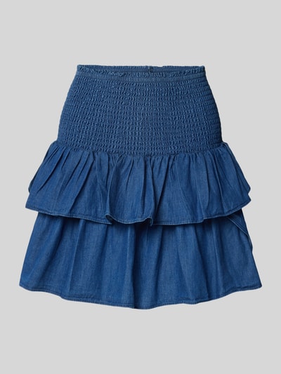 Neo Noir Minirok met smokdetails, model 'Carin' Blauw - 2