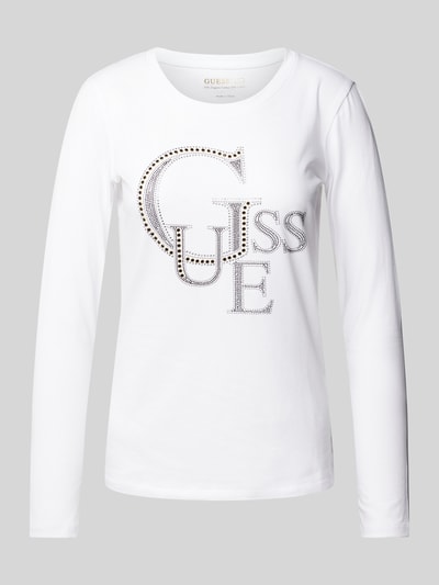 Guess Shirt met lange mouwen en strass-steentjes Wit - 2