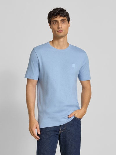 BOSS Orange Regular fit T-shirt van puur katoen, model 'TALES' Lichtblauw - 4