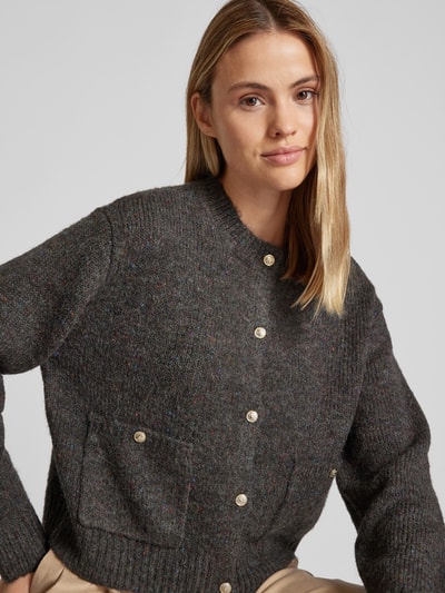 Vero Moda Strickjacke mit überschnittenen Schultern Modell 'CONTIGO' Anthrazit Melange 3