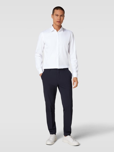 Jake*s Slim Fit Slim Fit Business-Hemd mit Kentkragen Weiss 1