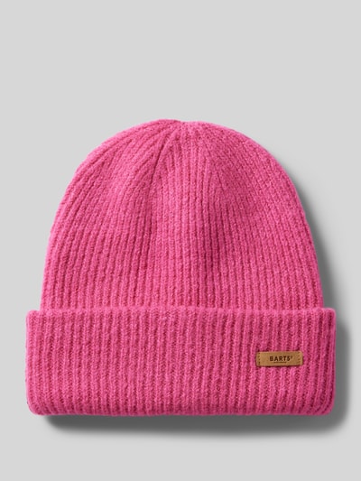 Barts Czapka beanie z naszywką z logo model ‘Witzia’ Mocnoróżowy 1