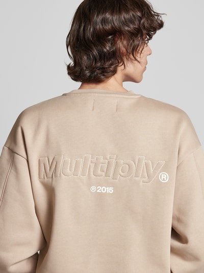 Multiply Apparel Oversized Sweatshirt mit Label-Print Beige 3