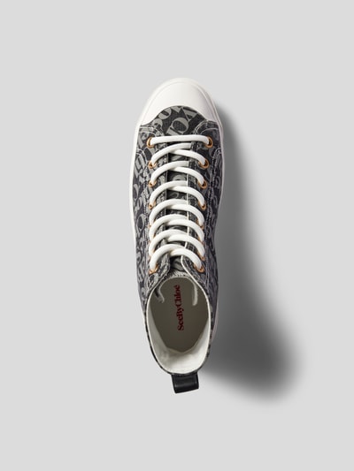 See by Chloé High Top Sneaker mit Allover-Logo Mittelgrau 4
