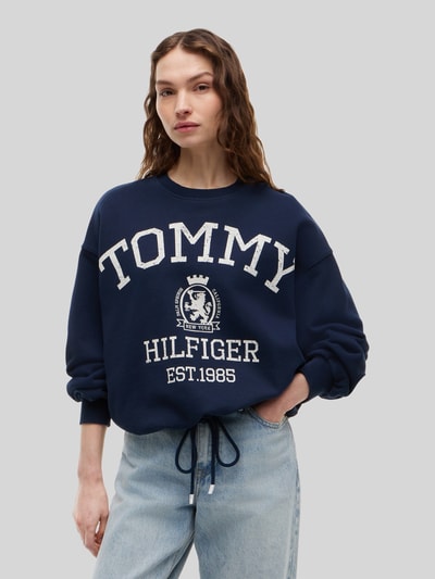 Tommy Hilfiger Loose Fit Sweatshirt aus reiner Baumwolle mit Logo-Print Marine 4