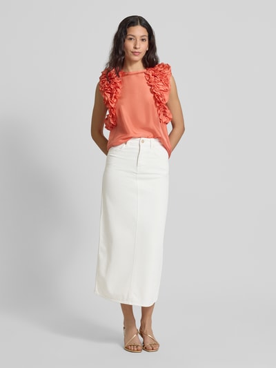 Essentiel Antwerp Jeansrok met loopsplit, model 'Hobbit' Wit - 1