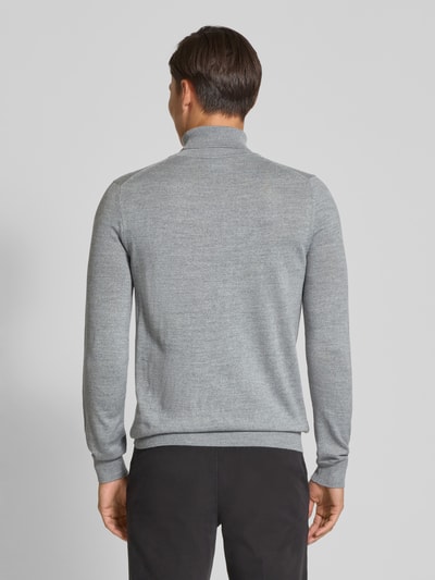 Christian Berg Men Pullover aus Merino-Mix mit Rollkragen Hellgrau Melange 5