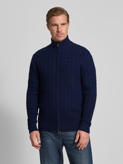 Christian Berg Men Gebreid jack met kasjmier  Marineblauw - 4