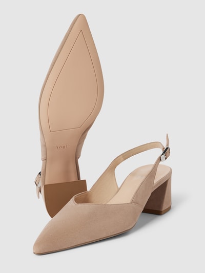 Högl Pumps aus Leder in unifarbenem Design Taupe 3