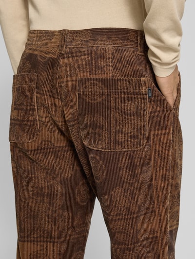 Les Deux Straight leg corduroy broek met structuurmotief, model 'Kody' Donkerbruin - 3