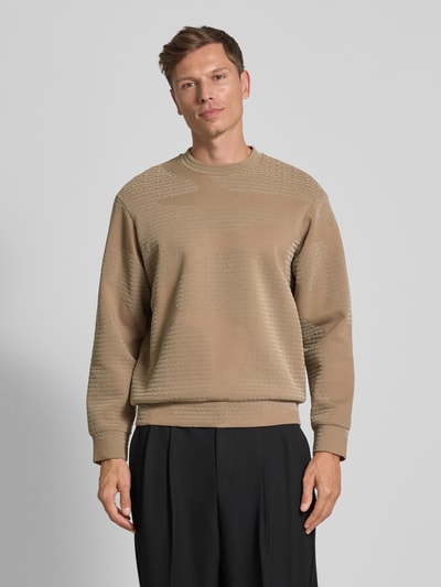 Emporio Armani Sweatshirt mit Strukturmuster Taupe 4