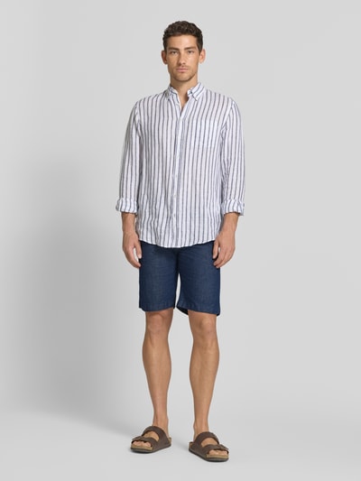 Pierre Cardin Regular Fit Bermudas in Denim-Optik mit Paspeltasche Dunkelblau 1