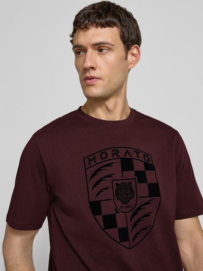 Antony Morato T-shirt met labelprint Bordeaux - 3