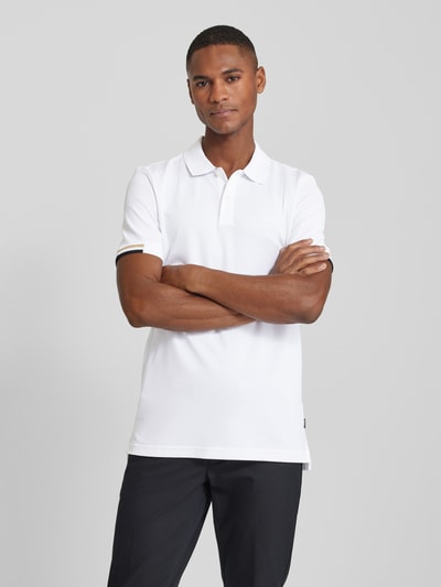 BOSS Poloshirt mit Label-Print Modell 'Parlay' Weiss 4