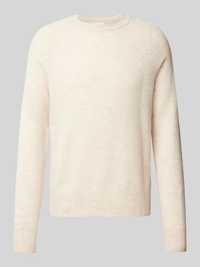 CK Calvin Klein Gebreide pullover van wol met deelnaden, model 'LUXURY' Beige - 1