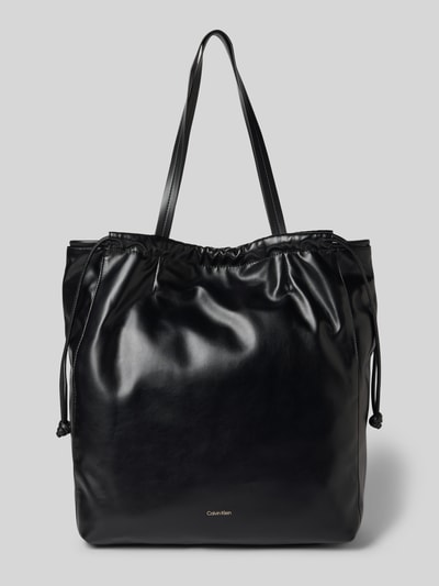 CK Calvin Klein Torba tote z detalem z logo Czarny 2