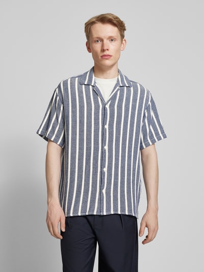 Jack & Jones Regular Fit Freizeithemd mit Resortkragen Modell 'COBA' Marine 4