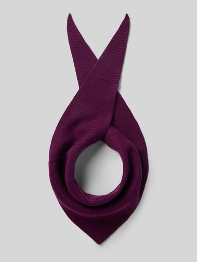 Produktfoto, Schal aus reiner Wolle Modell 'LOWEE' von MSCH Copenhagen, unifarbenes Design in Lila, dreieckige Form, glatte Textur, Breite 28 cm