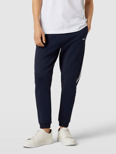 BOSS Green Sweatpants met labeldetail, model 'Hadiko' Marineblauw - 4