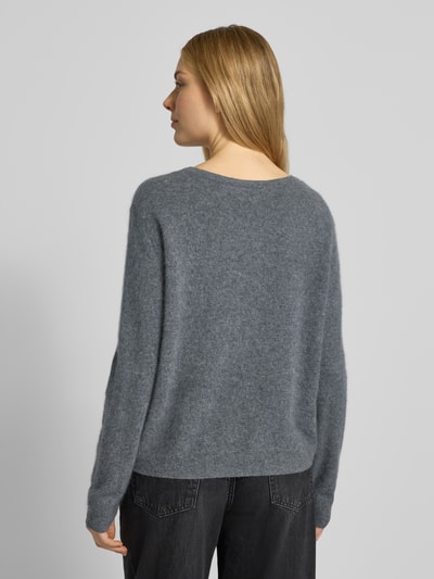 comma Strickpullover aus Wolle mit Rundhalsausschnitt Mittelgrau 5