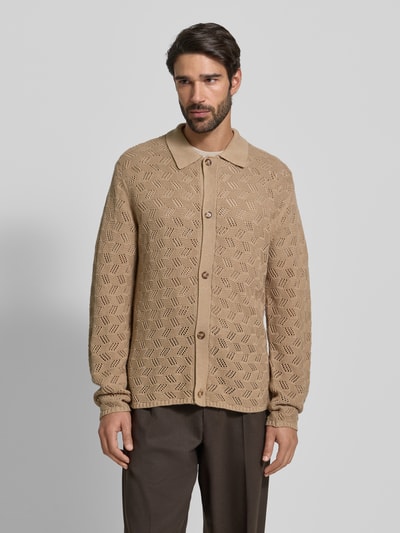 Les Deux Cardigan mit Umlegekragen und Knopfleiste Modell 'Eloi' Beige 4