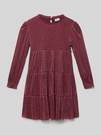 s.Oliver RED LABEL Volantjurk in metallic look Bordeaux - 1