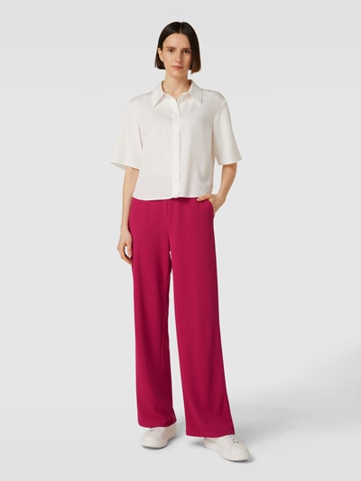 Vila Regular fit stoffen broek met elastische band, model 'SOL' Rood - 1