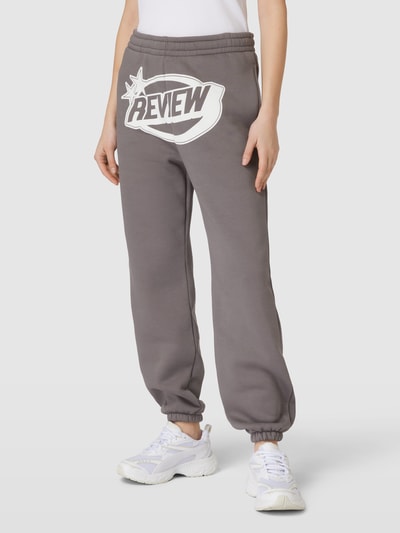 Review Spodnie dresowe z nadrukiem z logo Ciemnoszary 4