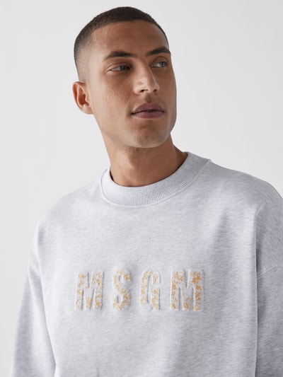 MSGM Sweatshirt mit Brand-Detail Hellgrau meliert 3