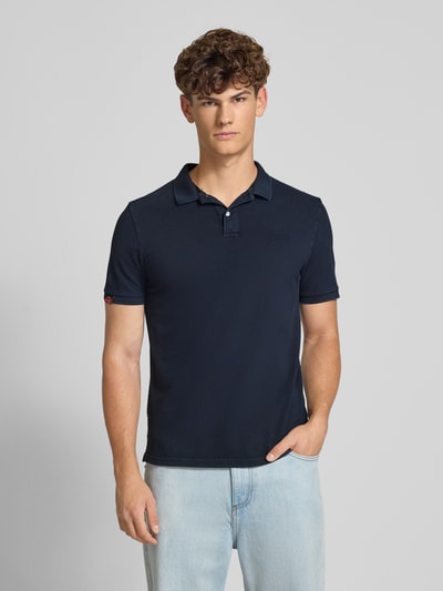 Superdry Regular Fit Poloshirt mit Label-Stitching Dunkelblau 4