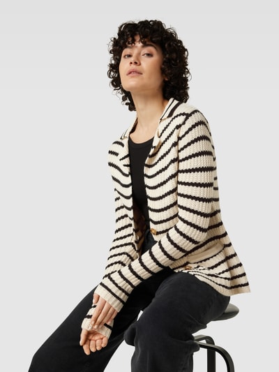 Soyaconcept Gebreide cardigan met streepmotief, model 'Remone' Offwhite - 3