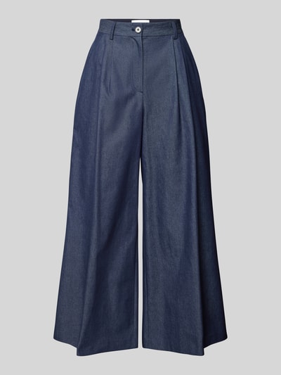 MORE Wide Leg Bundfaltenhose mit Gürtelschlaufen Jeansblau 2