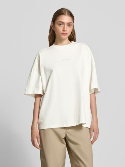 Pegador Oversized T-shirt met labelprint, model 'BRACY' Ecru - 4