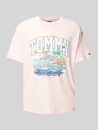 Tommy Jeans Relaxed Fit T-Shirt mit Motiv-Print Pink 2