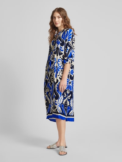 Milano Italy Midi-jurk met all-over motief Blauw - 1