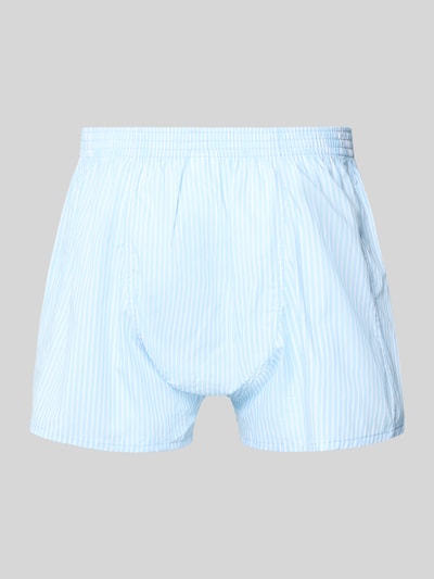 Produktfoto, Boxershorts met elastische band in set van 3 van MCNEAL, puur katoen, regular fit, labeldetail, lichtblauw-wit gestreept.