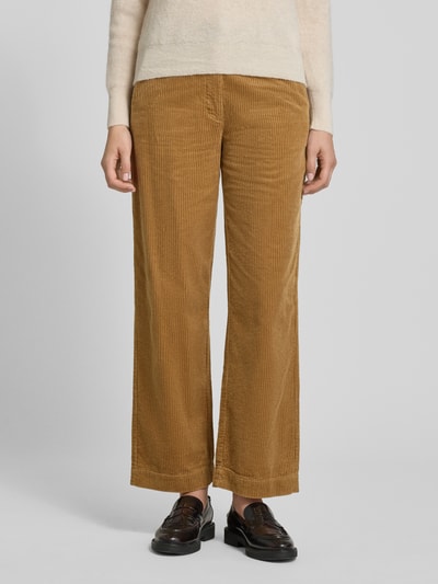 Marc O'Polo Spodnie sztruksowe o kroju regular fit z czystej bawełny Camel 4