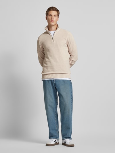 Only & Sons Gebreide pullover met opstaande kraag, model 'ETHAN' Offwhite - 1