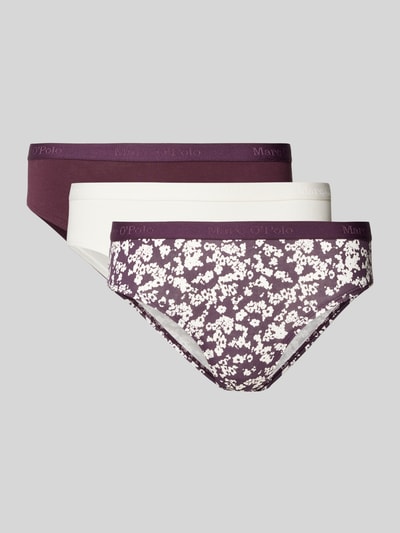 Marc O'Polo Regular Fit Panty mit Schriftzug-Bund Bordeaux 1