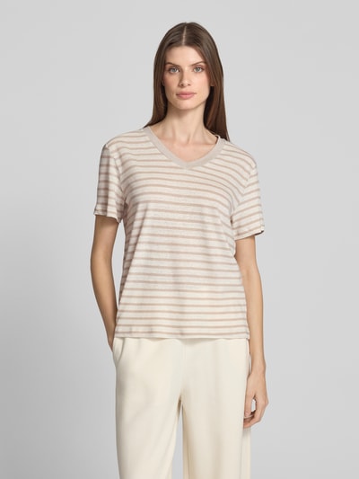 Schiesser Loose Fit T-Shirt aus Baumwoll-Leinen-Mix Offwhite 4