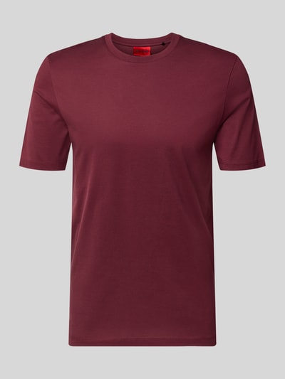 HUGO Slim fit T-shirt van puur katoen, model 'DIMERSTEE' Bordeaux - 2