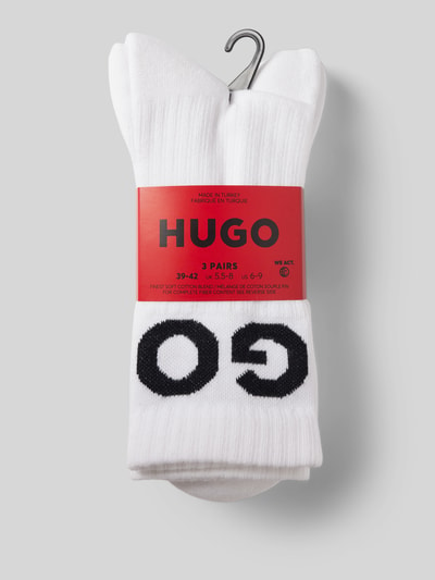 HUGO Socken mit Statement-Print im 3er-Pack Weiss 3