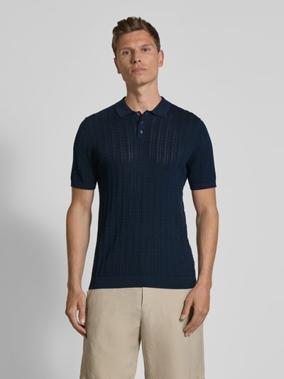 Drykorn Slim fit poloshirt met knoopsluiting, model 'TRITON' Donkerblauw - 4
