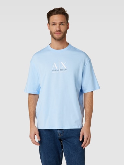 ARMANI EXCHANGE Comfort Fit T-Shirt mit Label-Print Sky 4