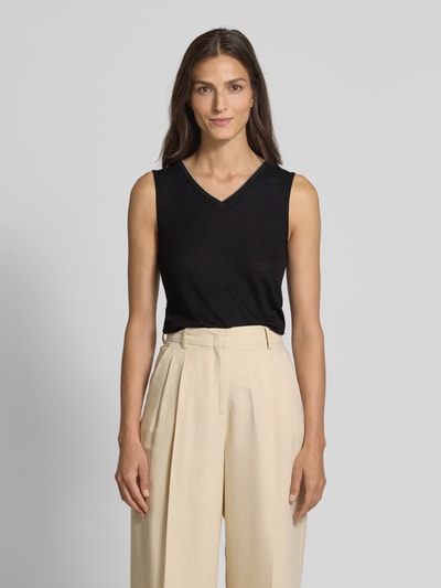 Soyaconcept Leinentop mit V-Ausschnitt Modell 'EMEL' Black 4