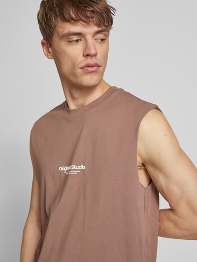 Jack & Jones Tanktop mit Label-Print Modell 'VESTERBRO' Taupe 3